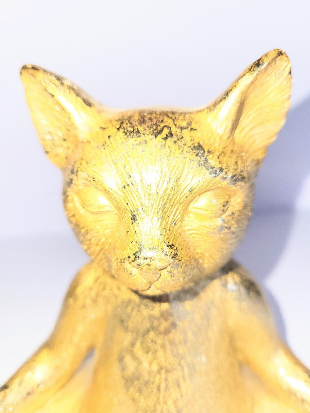 Sagebrook Home Gold Metallic Meditation Yoga Pose Cat Statue Zen Home Decor - Picture 4 of 15